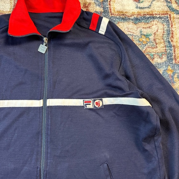 Vintage 70s Fila Bjorn Borg Zip-up Track Jacket Large - Picture 3 of 3